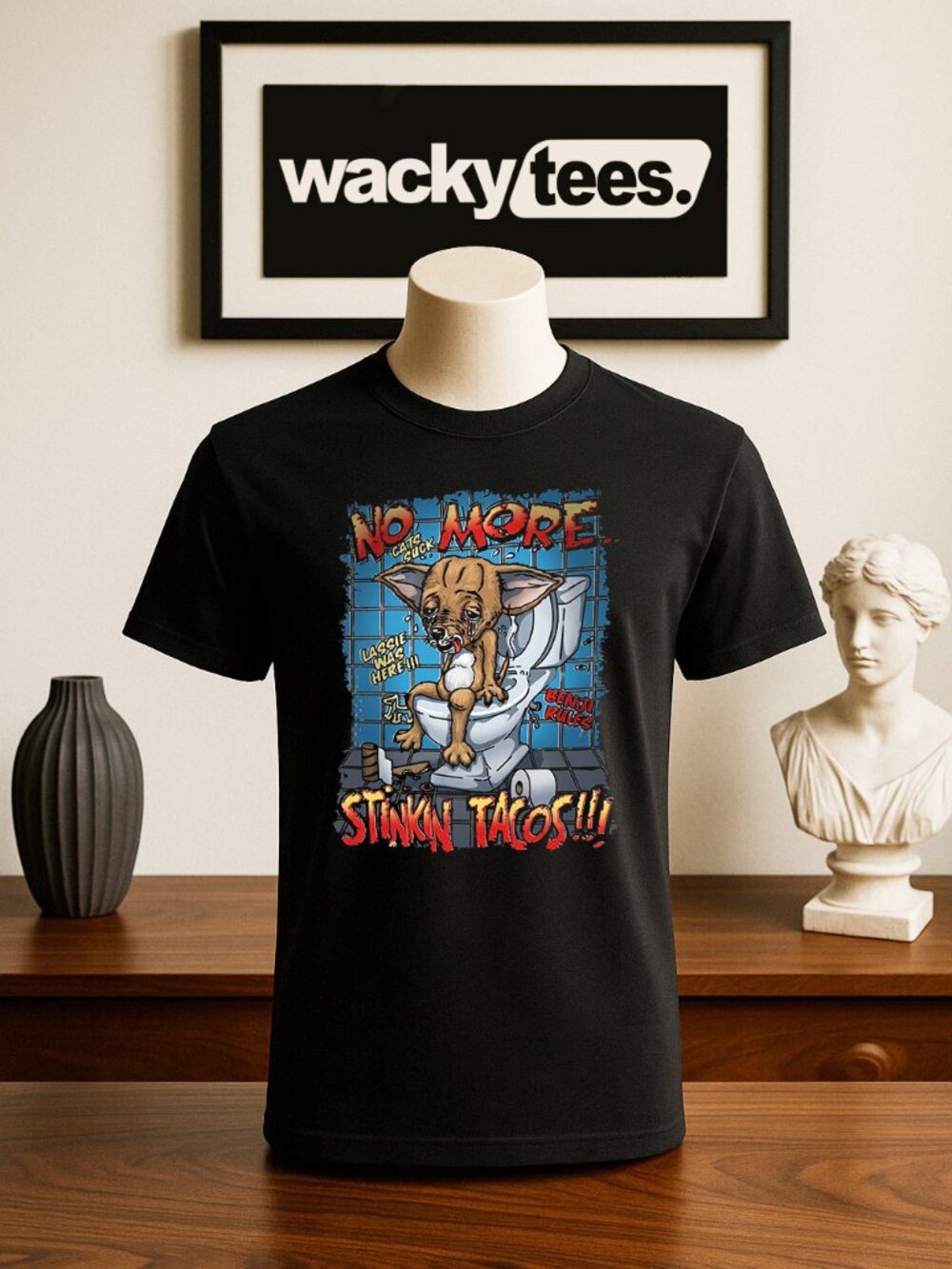 No More Stinkin Tacos Pooping Poop Funny Style Graphic Tee Shirt